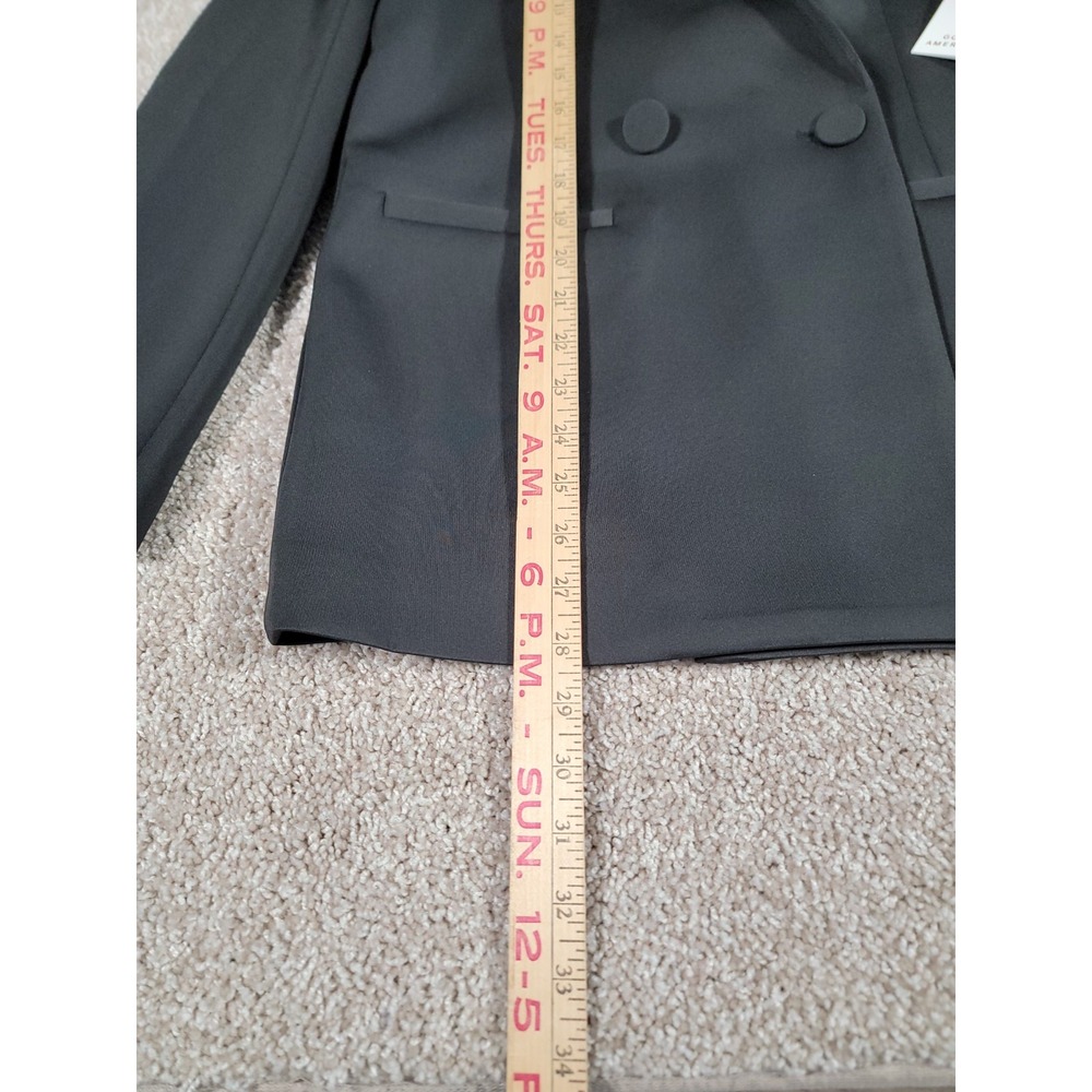 NWT Good American Scuba Blazer Jacket Black Size 1 Womens Collared Long Sleeve - Picture 16 of 16